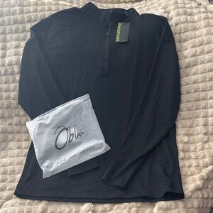 Obla Pinspark men’s Black quarter zip NWT